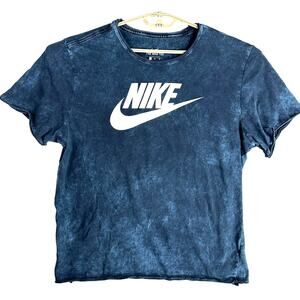 Nike Tee Shirt Mens Size XL Blue Icon Futura 100% Cotton Short Sleeve Athleisure